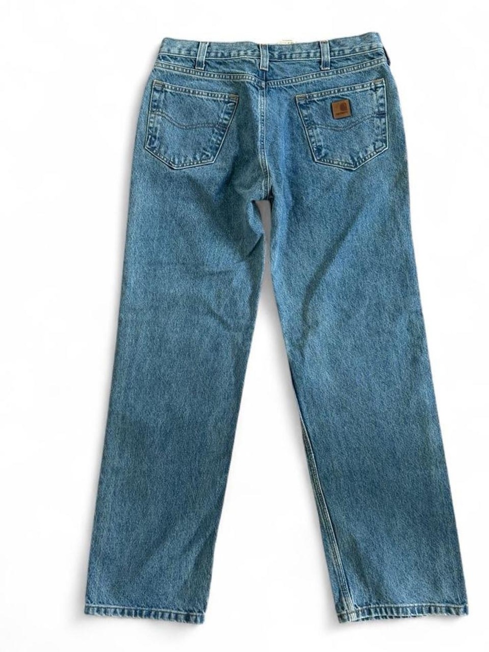Vintage Carhartt B460 LVB Relaxed Fit Leather Patch Jeans 35x32